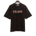Celine rhinestone print short-sleeved shirt black T-Shirts