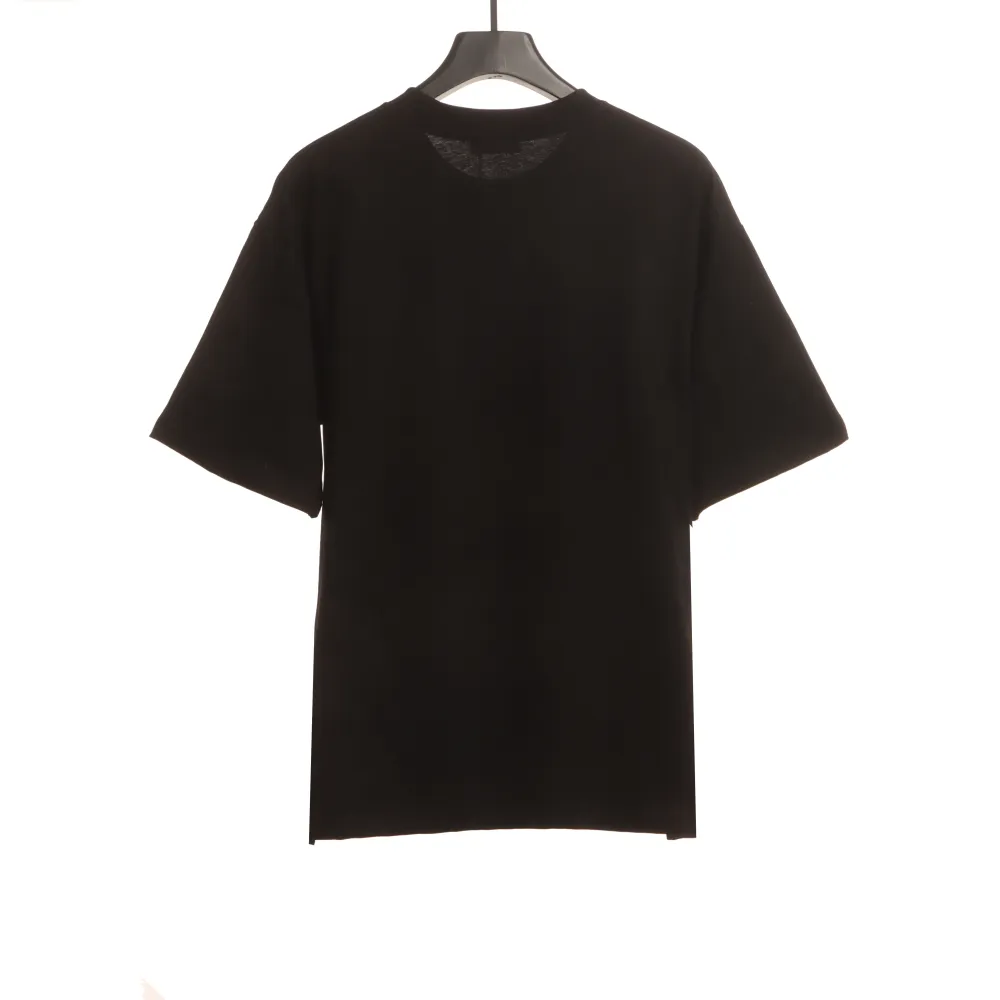  Celine rhinestone print short-sleeved shirt black T-Shirts