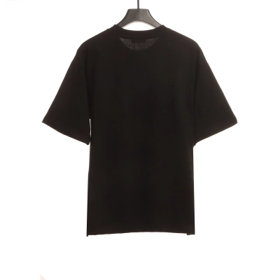  Celine rhinestone print short-sleeved shirt black T-Shirts 02