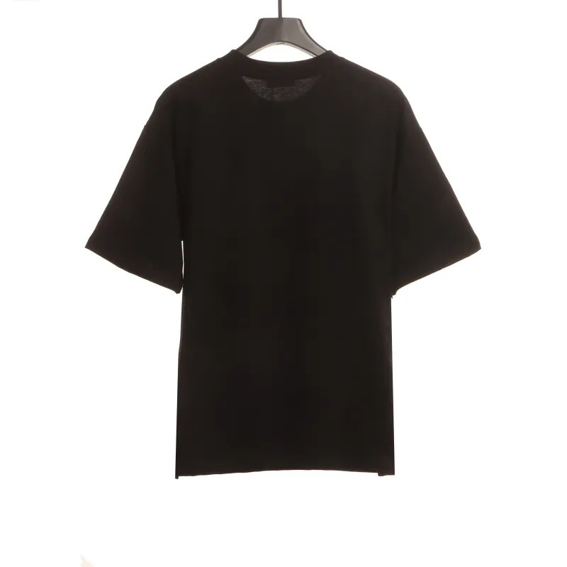  Celine rhinestone print short-sleeved shirt black T-Shirts