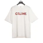  Celine rhinestone print short-sleeved shirt white T-Shirts