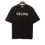  Celine rivet letter short-sleeved shirt black T-Shirts