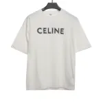 Celine rivet letter short-sleeved shirt white T-Shirts