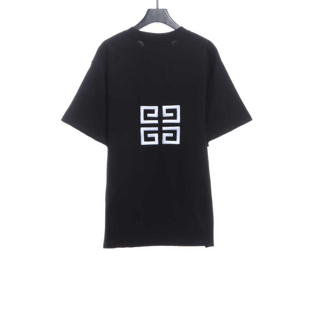 Givenchy 3D embroidery embroidered round neck short sleeves black T-Shirts