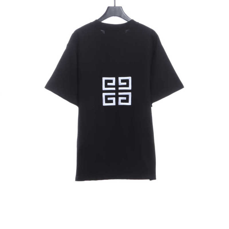Givenchy 3D embroidery embroidered round neck short sleeves black T-Shirts