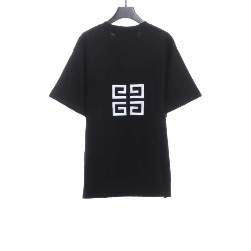 Givenchy 3D embroidery embroidered round neck short sleeves black T-Shirts