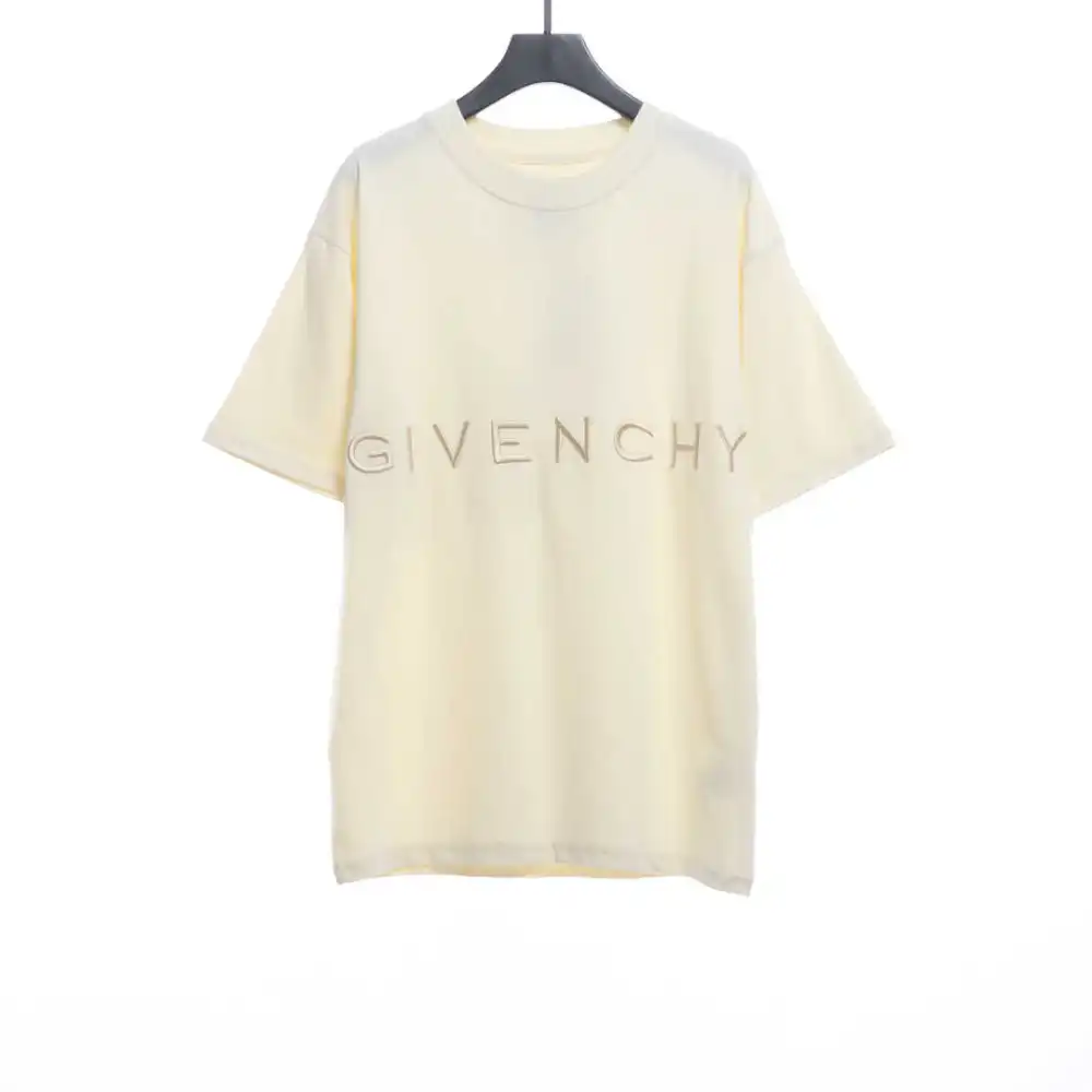 Givenchy 3D embroidery embroidered round neck short sleeves off-white T-Shirts