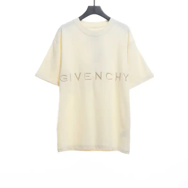 Givenchy 3D embroidery embroidered round neck short sleeves off-white T-Shirts