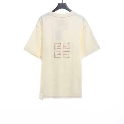 Givenchy 3D embroidery embroidered round neck short sleeves off-white T-Shirts 02