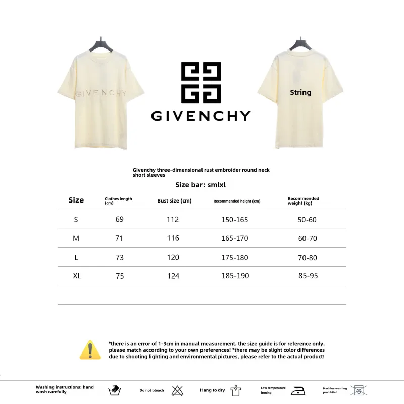 Givenchy 3D embroidery embroidered round neck short sleeves off-white T-Shirts