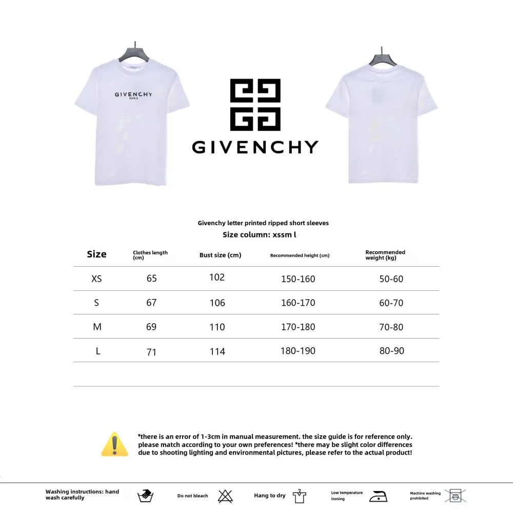  Givenchy 3D printed short sleeves white T-Shirts