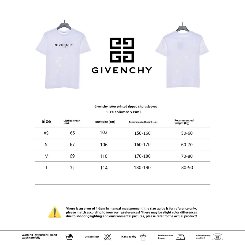  Givenchy 3D printed short sleeves white T-Shirts