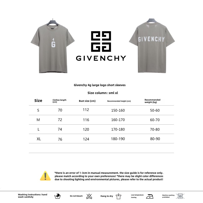 Givenchy 4G big logo short-sleeved gray T-Shirts