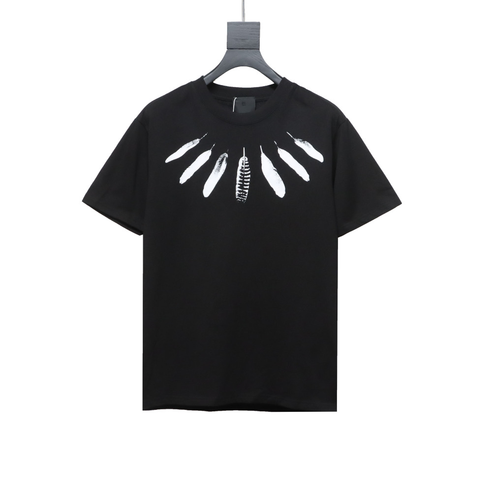 Givenchy collar feather logo short-sleeved T-shirt Black T-Shirts