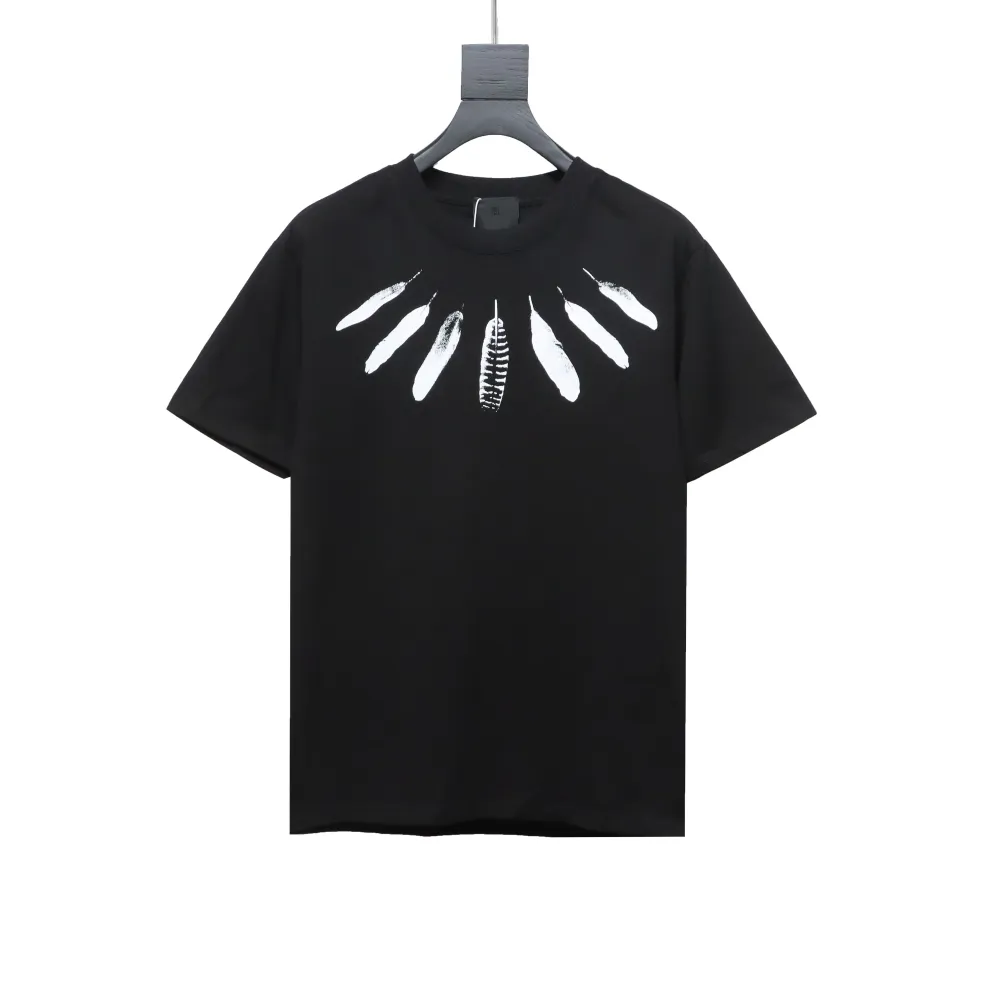 Givenchy collar feather logo short-sleeved T-shirt Black T-Shirts