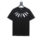 Givenchy collar feather logo short-sleeved T-shirt Black T-Shirts