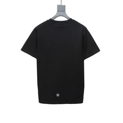 Givenchy collar feather logo short-sleeved T-shirt Black T-Shirts 02