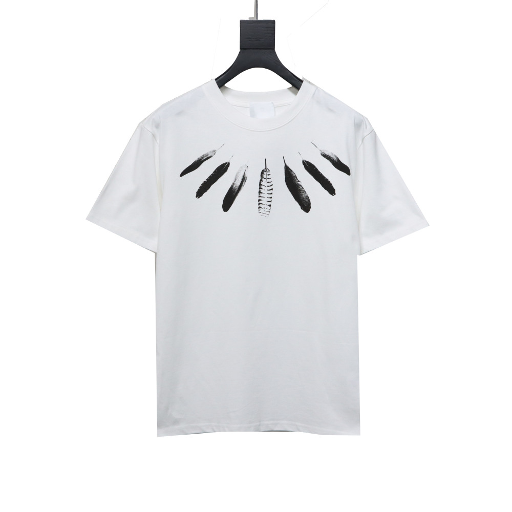  Givenchy collar feather logo short-sleeved T-shirt White T-Shirts
