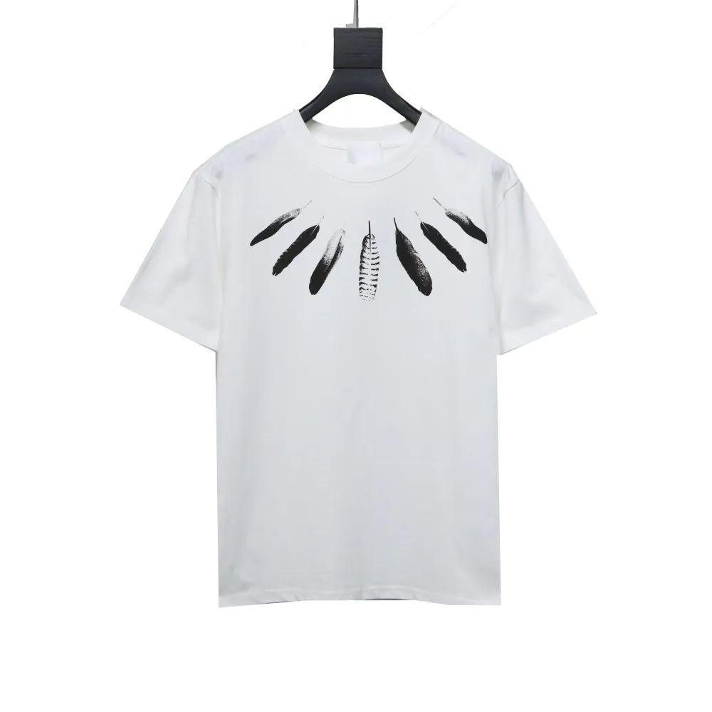  Givenchy collar feather logo short-sleeved T-shirt White T-Shirts