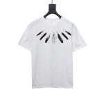  Givenchy collar feather logo short-sleeved T-shirt White T-Shirts