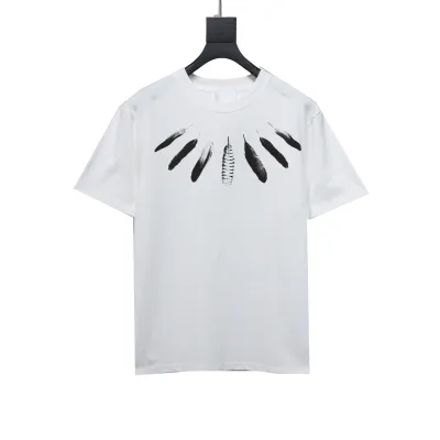  Givenchy collar feather logo short-sleeved T-shirt White T-Shirts 01