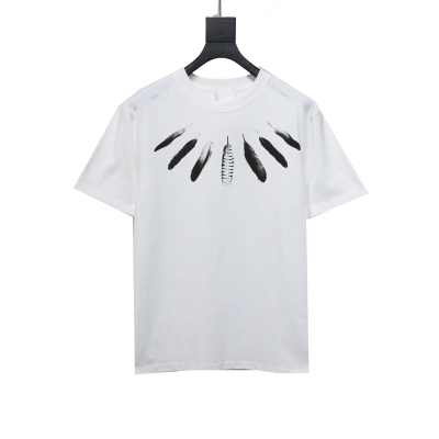 Givenchy collar feather logo short-sleeved T-shirt White T-Shirts 01