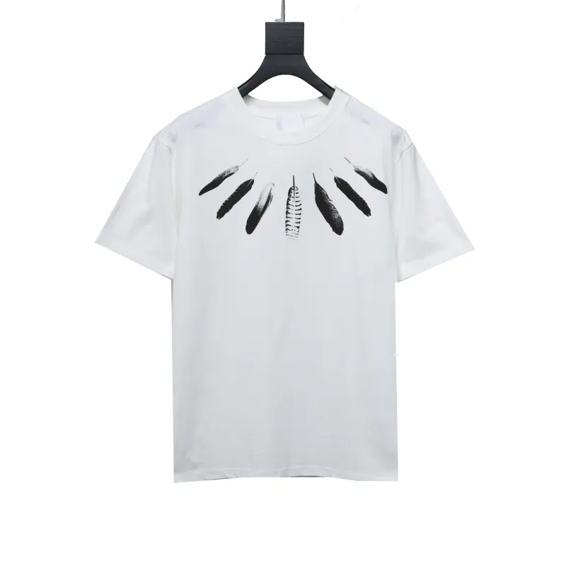  Givenchy collar feather logo short-sleeved T-shirt White T-Shirts