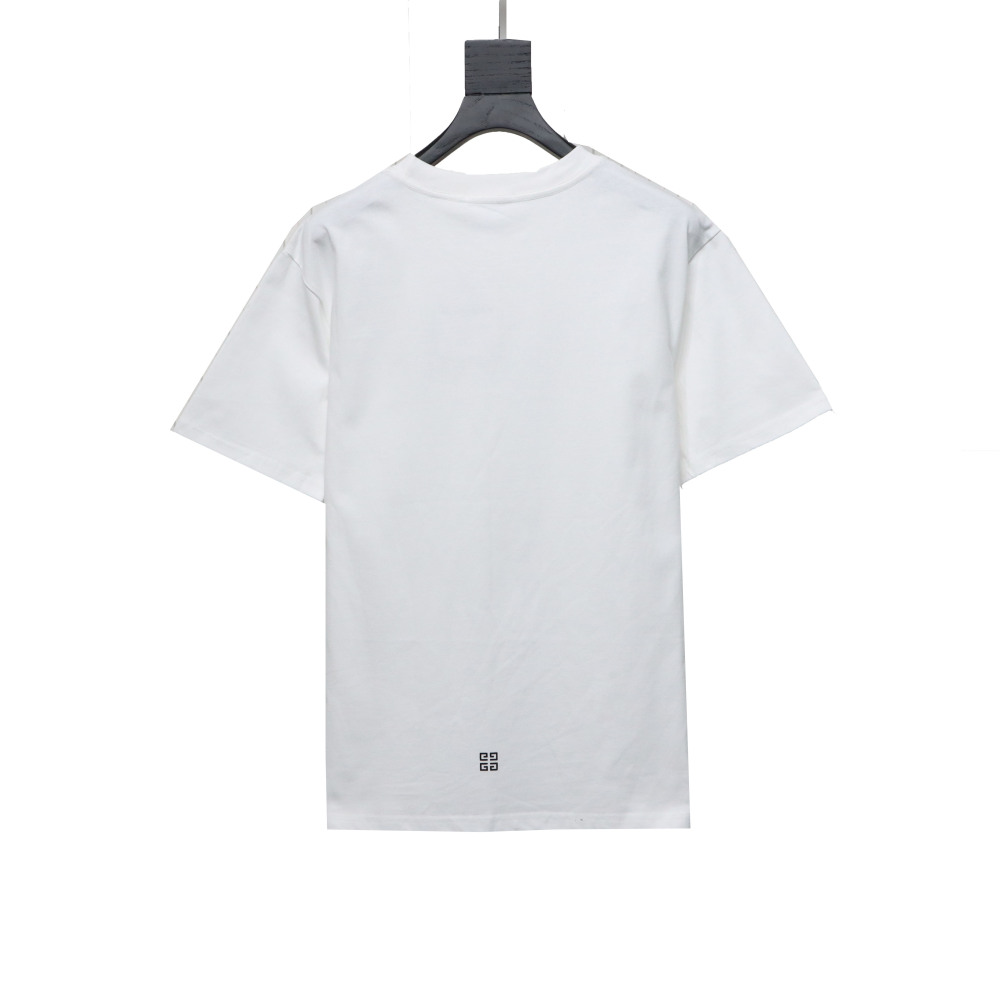  Givenchy collar feather logo short-sleeved T-shirt White T-Shirts