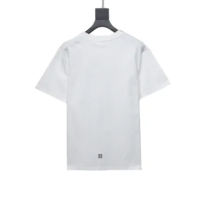  Givenchy collar feather logo short-sleeved T-shirt White T-Shirts 02