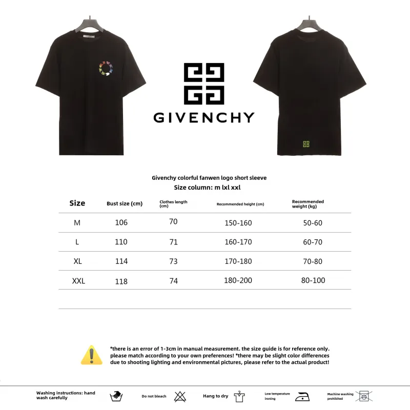  Givenchy colorful Sanskrit LOGO short sleeves T-Shirts