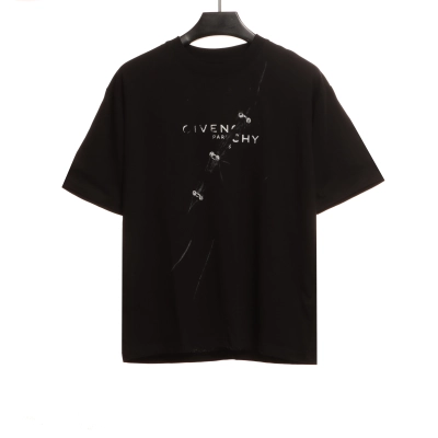 Givenchy damaged letter dislocation short sleeves T-Shirts 01