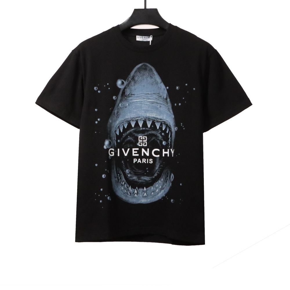 Givenchy diving great white shark print short-sleeved Black T-Shirts