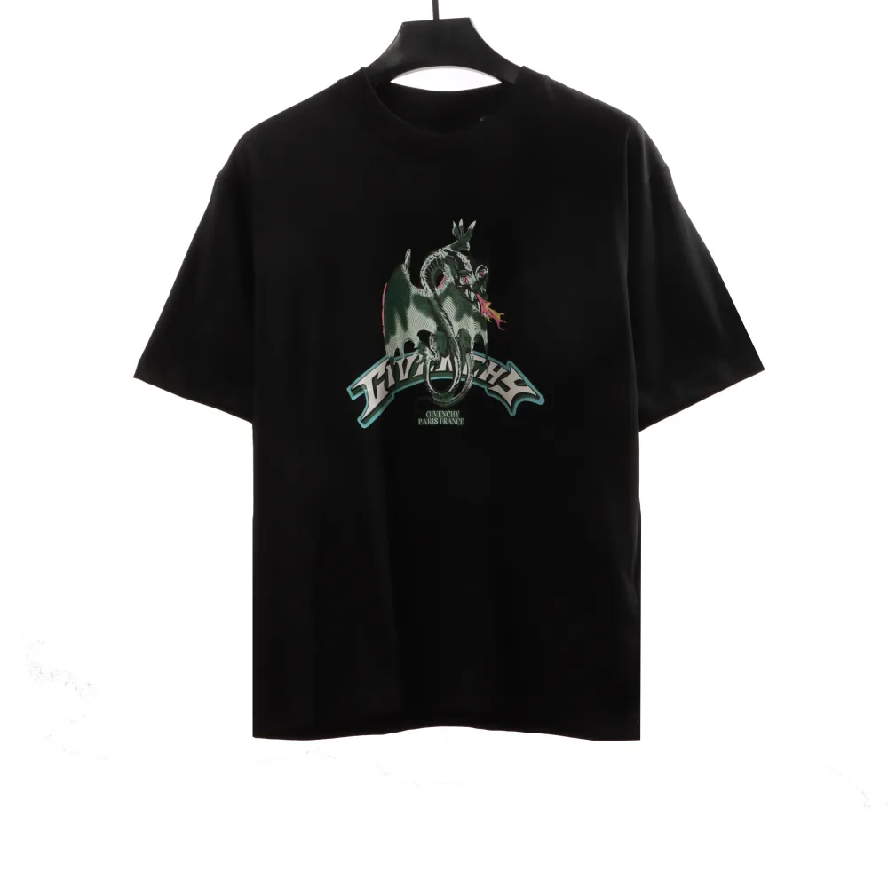  Givenchy Dragon Year Limited cartoon printed short sleeves black T-Shirts