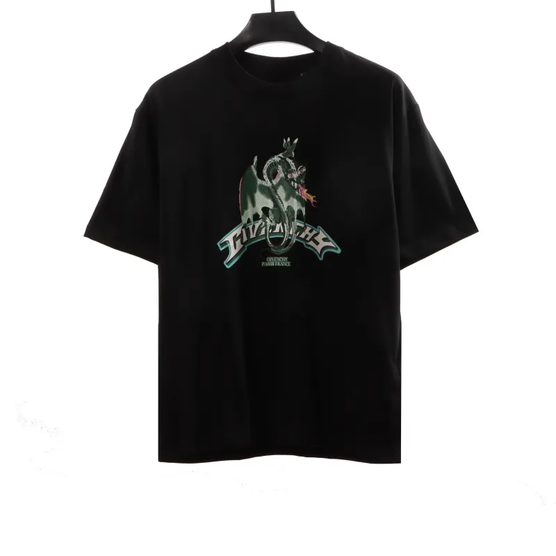  Givenchy Dragon Year Limited cartoon printed short sleeves black T-Shirts
