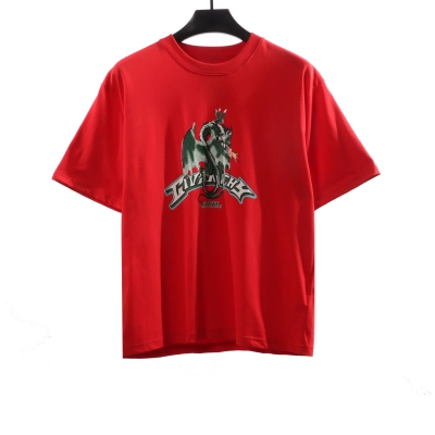 Givenchy Dragon Year Limited cartoon printed short sleeves red T-Shirts 01