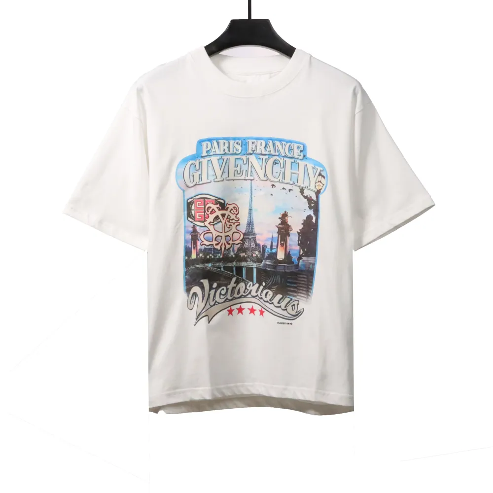  Givenchy Eiffel Tower printed short sleeves T-Shirts