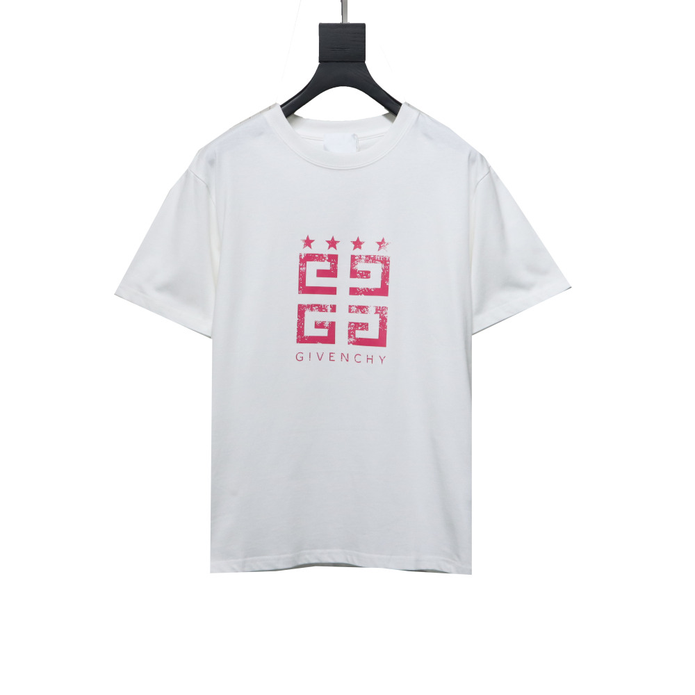 Givenchy five-star distressed print short-sleeved T-shirt White T-Shirts