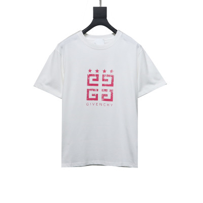 Givenchy five-star distressed print short-sleeved T-shirt White T-Shirts 01