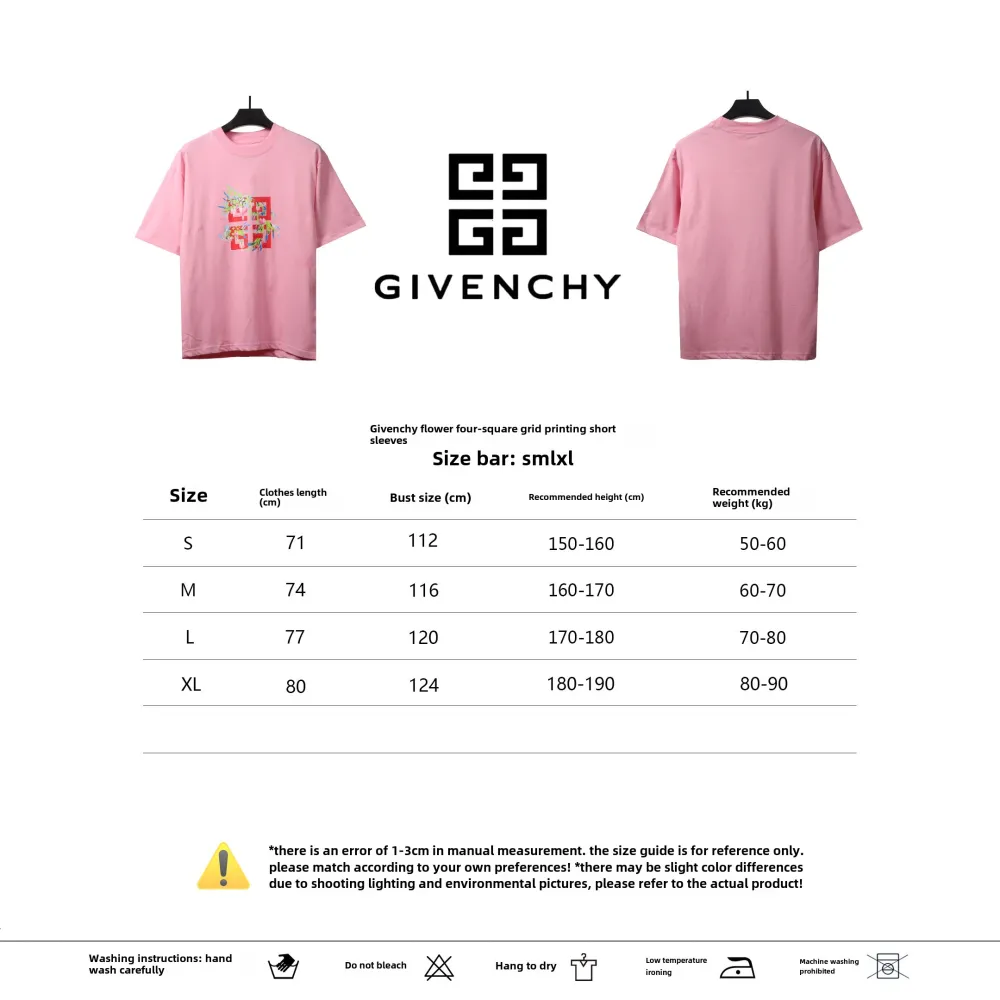  Givenchy floral quartz print short sleeve pink T-Shirts