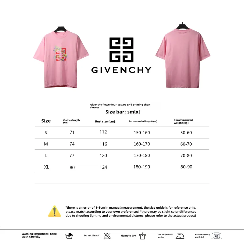  Givenchy floral quartz print short sleeve pink T-Shirts