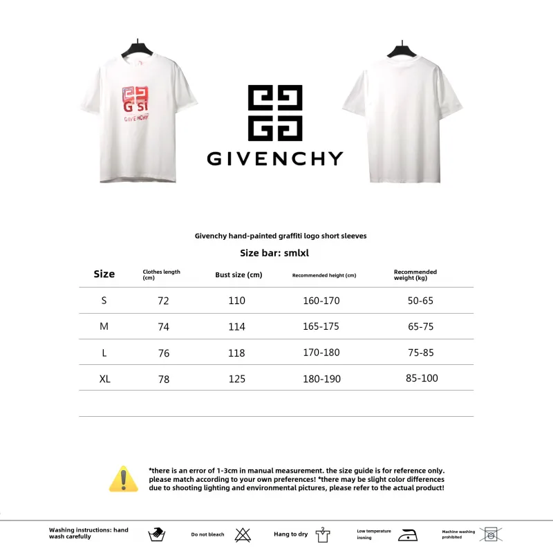  Givenchy hand-painted graffiti LOGO short-sleeved white T-Shirts