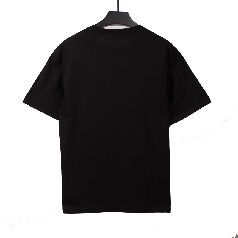  Givenchy hollow letter embroidered short-sleeved black T-Shirts
