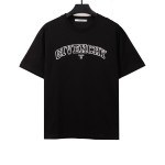 Givenchy hollow letter embroidered short-sleeved black T-Shirts