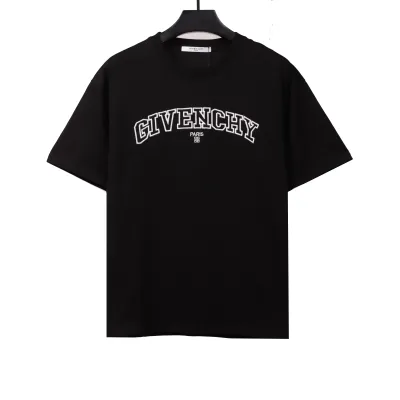  Givenchy hollow letter embroidered short-sleeved black T-Shirts 01