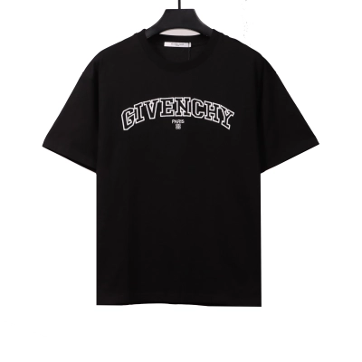 Givenchy hollow letter embroidered short-sleeved black T-Shirts 01