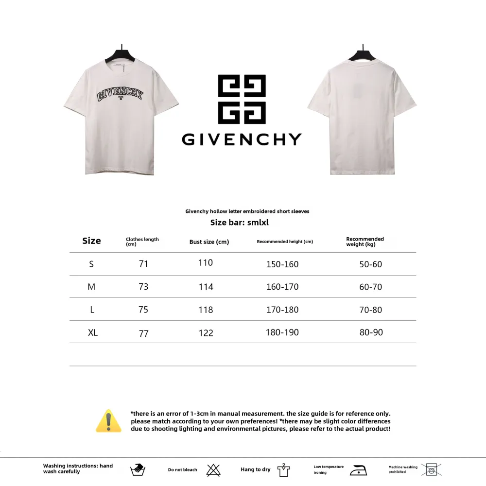 Givenchy hollow letter embroidered short-sleeved white T-Shirts