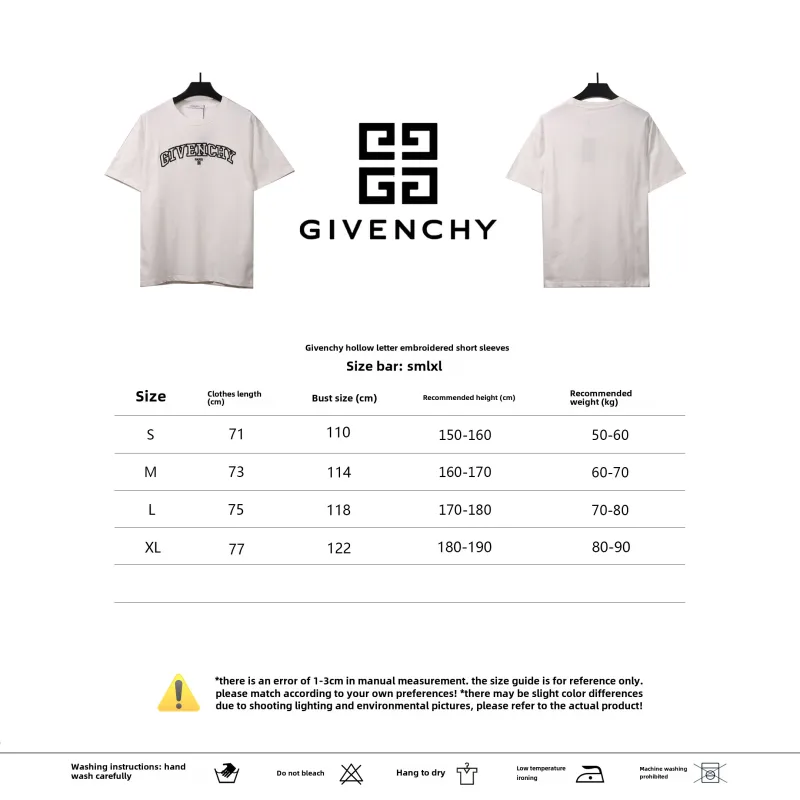 Givenchy hollow letter embroidered short-sleeved white T-Shirts