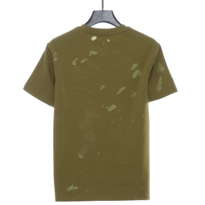 Givenchy letter print ripped short sleeve green T-Shirts 02
