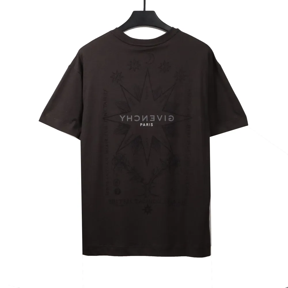  Givenchy octagonal star print round neck short-sleeved black T-Shirts