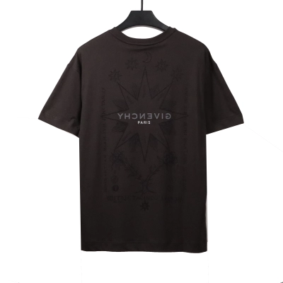 Givenchy octagonal star print round neck short-sleeved black T-Shirts 02